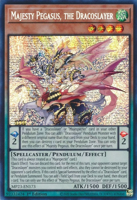 Majesty Pegasus, the Dracoslayer (MP23-EN173)  Prismatic Secret Rare