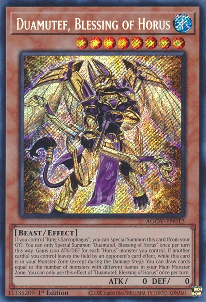 Duamutef, Blessing of Horus (AGOV-EN012)  Secret Rare