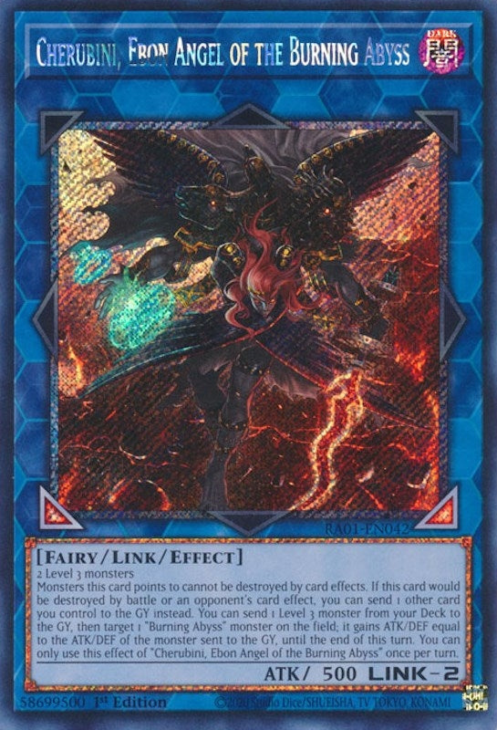 Cherubini, Ebon Angel of the Burning Abyss  (RA01-EN042)  Platinum Secret Rare
