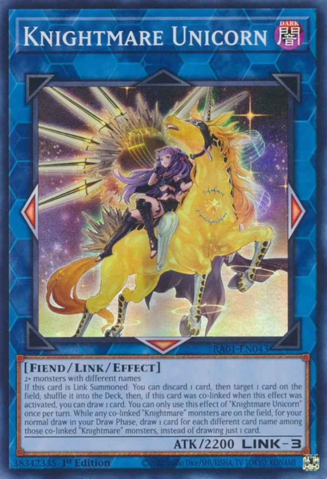 Knightmare Unicorn (Alternate Art) (RA01-EN043)  Super Rare