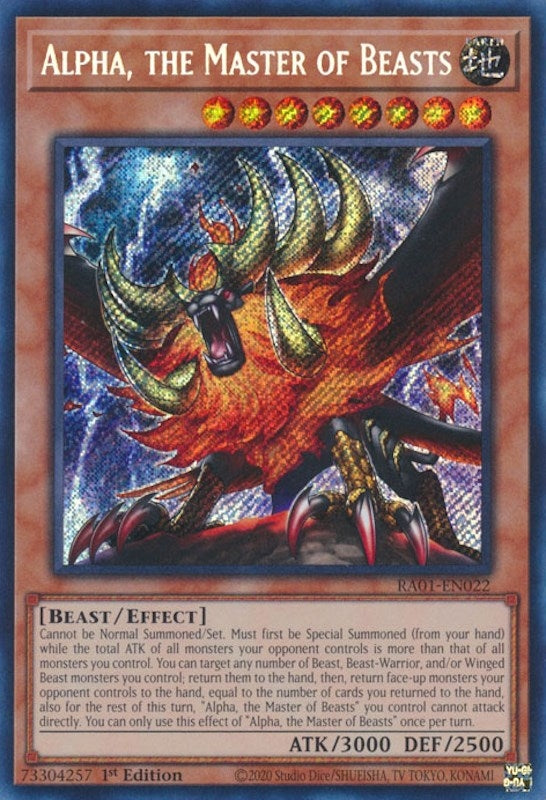 Alpha, the Master of Beasts (Secret Rare) (RA01-EN022) (1st Edition)