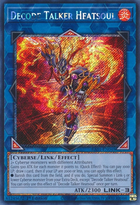 Decode Talker Heatsoul  (RA01-EN048)  Platinum Secret Rare