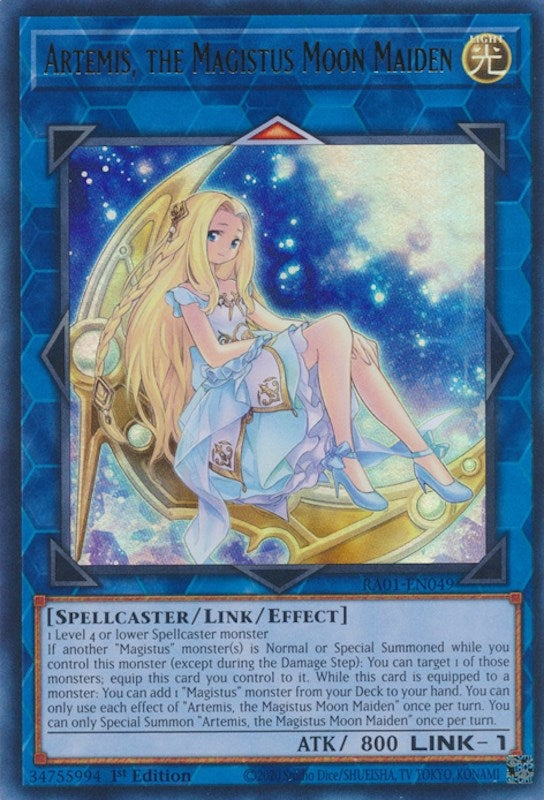 Artemis, the Magistus Moon Maiden  (RA01-EN049)  Ultra Rare