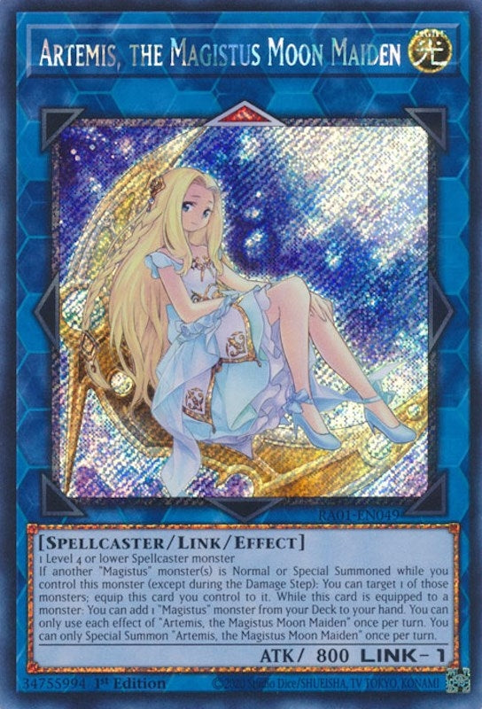 Artemis, the Magistus Moon Maiden  (RA01-EN049)  Platinum Secret Rare