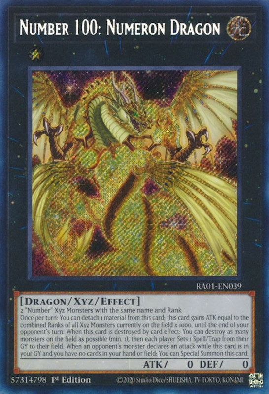Number 100: Numeron Dragon  (RA01-EN039)  Secret Rare