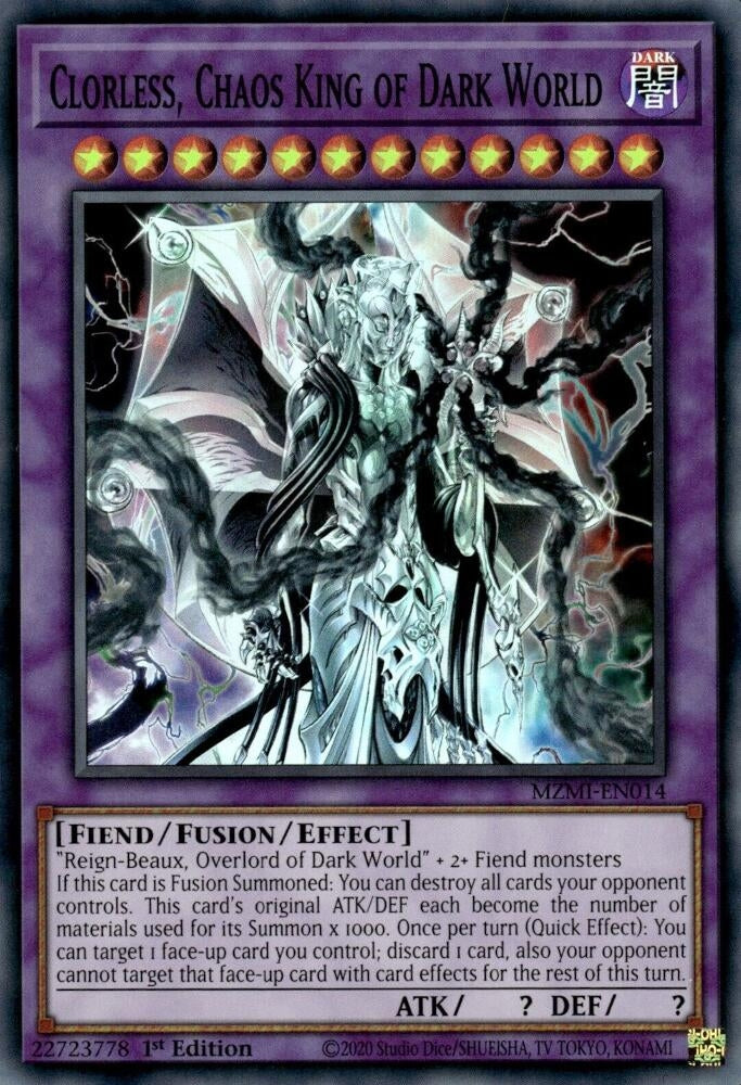 Clorless, Chaos King of Dark World (MZMI-EN014)  Super Rare