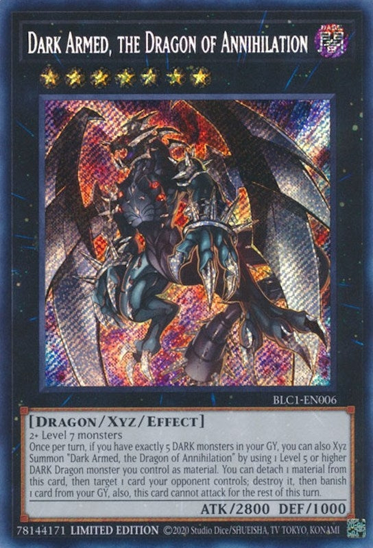 Dark Armed, the Dragon of Annihilation (BLC1-EN006) (Limited) Secret Rare