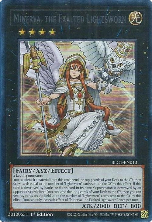 Minerva, the Exalted Lightsworn (Silver) (BLC1-EN013)  Ultra Rare