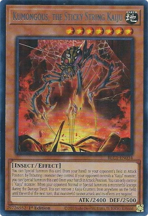 Kumongous, the Sticky String Kaiju (Silver) (BLC1-EN034)  Ultra Rare