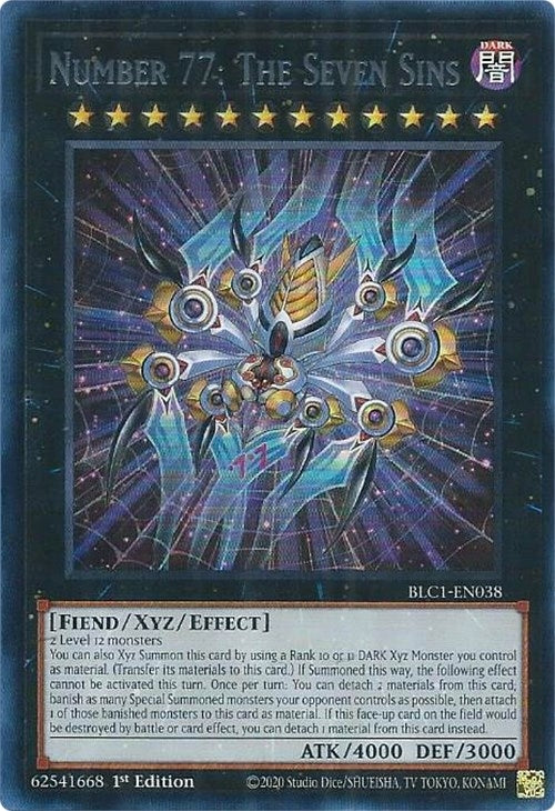 Number 77: The Seven Sins (Silver) (BLC1-EN038)  Ultra Rare
