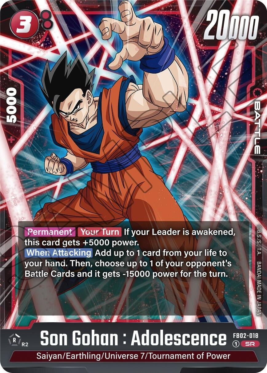 (FB02-018) Son Gohan : Adolescence - Super Rare