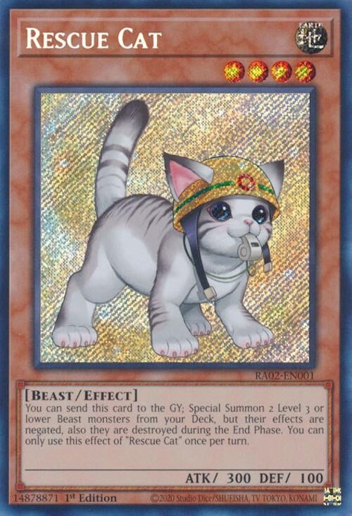 Rescue Cat (Alternate Art)  (RA02-EN001)  Secret Rare