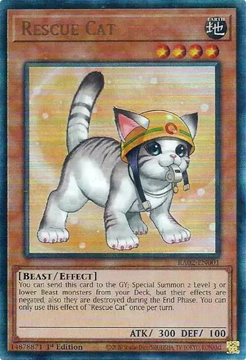 Rescue Cat (Alternate Art)  (RA02-EN001)  Prismatic Ultimate Rare