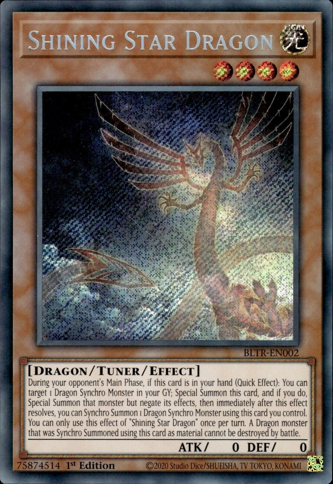 Shining Star Dragon (BLTR-EN002)  Secret Rare