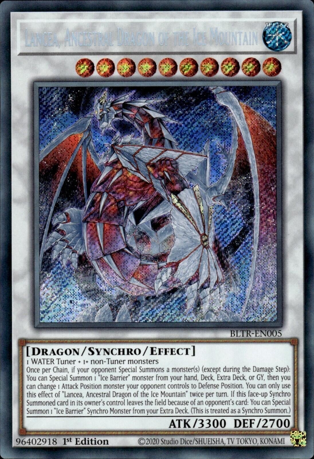Lancea, Ancestral Dragon of the Ice Mountain (BLTR-EN005)  Secret Rare