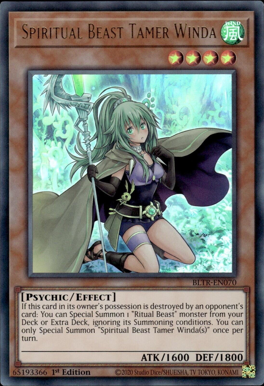 Spiritual Beast Tamer Winda (BLTR-EN070)  Ultra Rare
