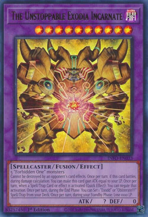 The Unstoppable Exodia Incarnate (INFO-EN033)  Ultra Rare