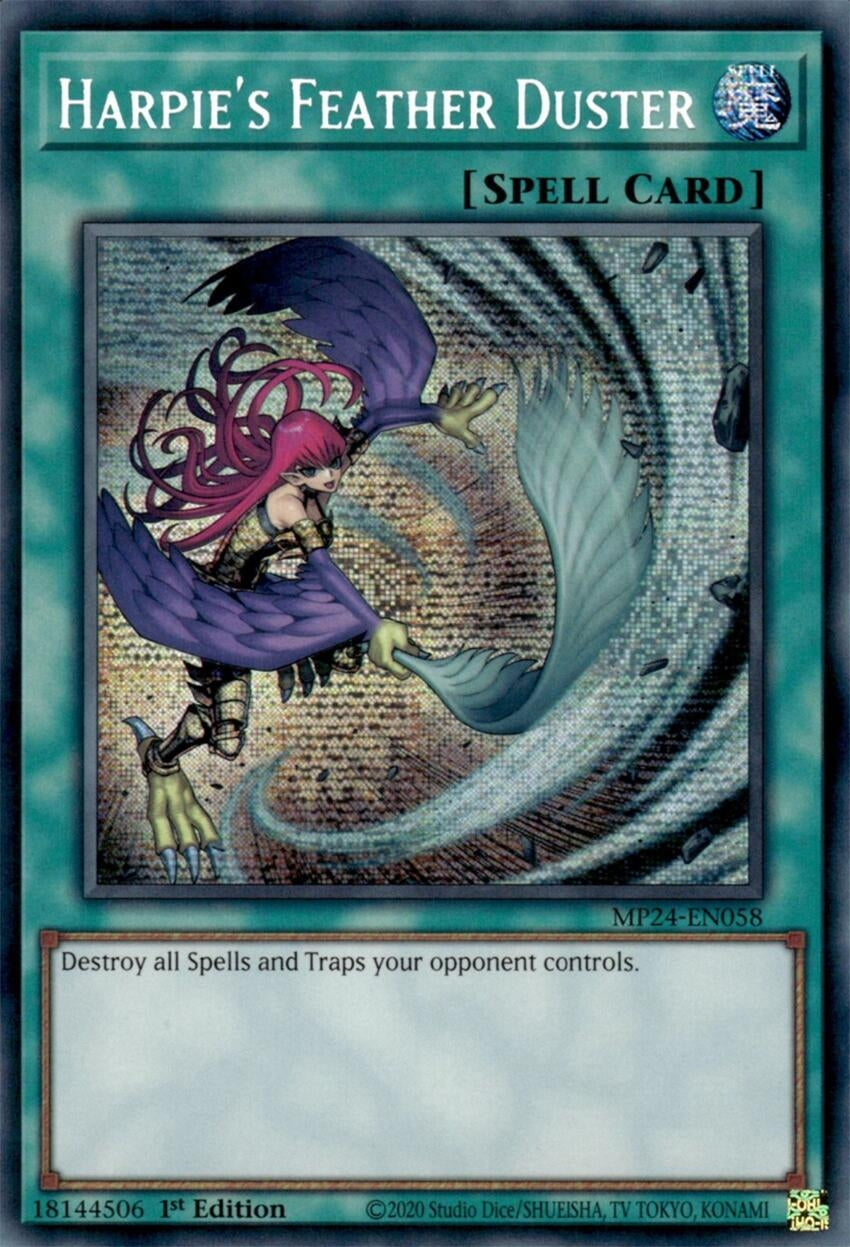 Harpie's Feather Duster (Alternate Art) (MP24-EN058)  Prismatic Secret Rare