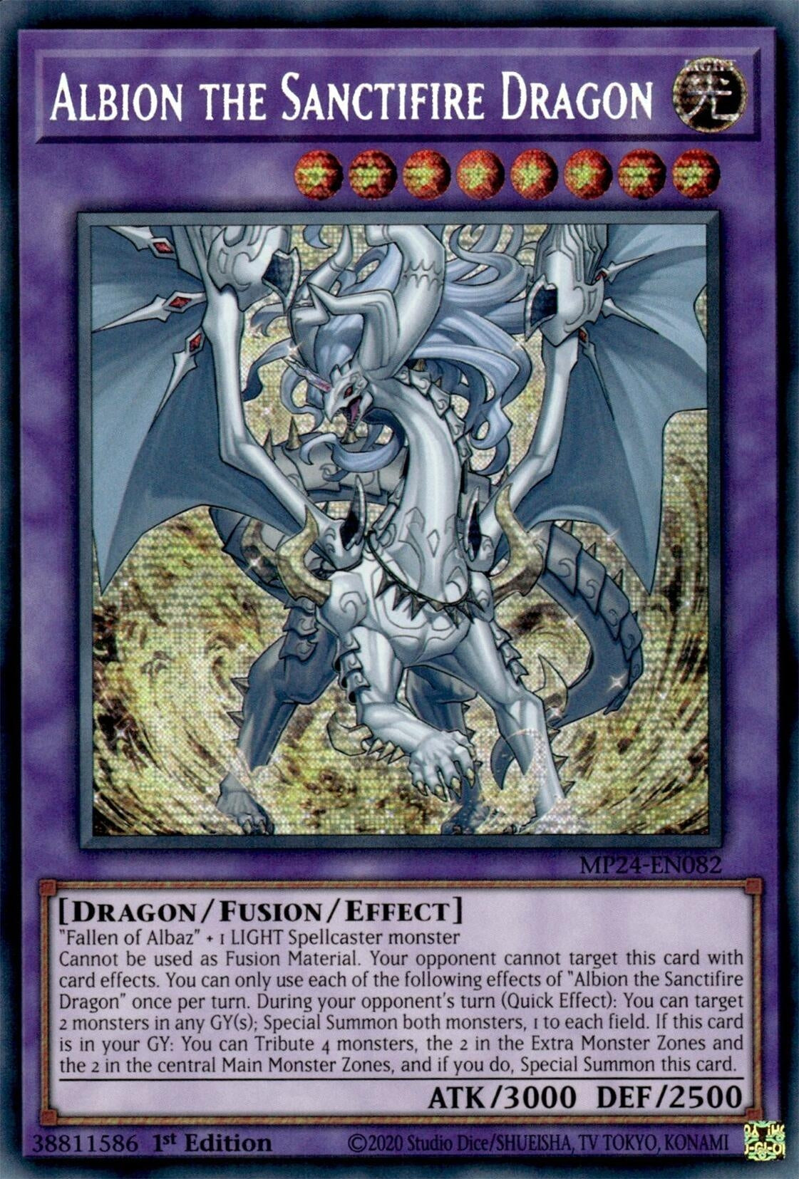 Albion the Sanctifire Dragon (MP24-EN082)  Prismatic Secret Rare