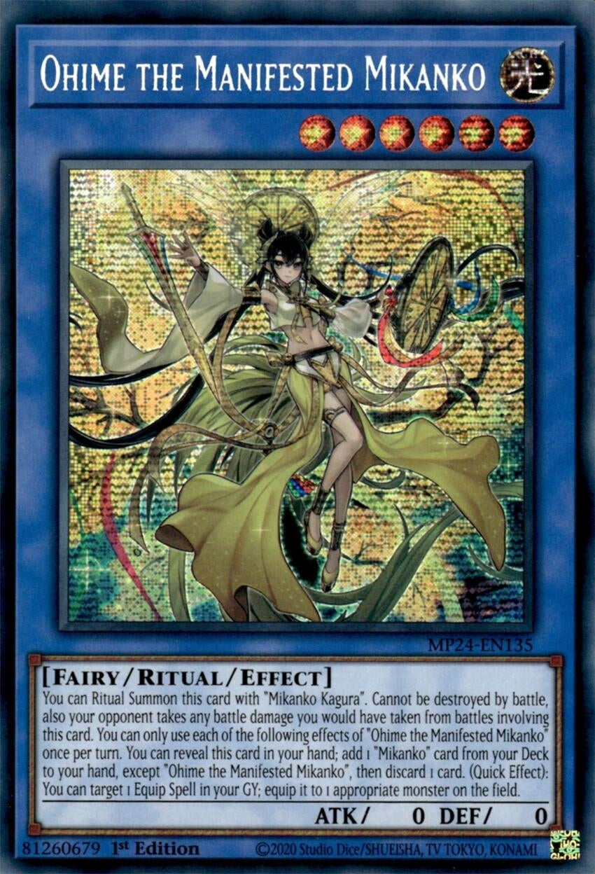 Ohime the Manifested Mikanko (MP24-EN135)  Prismatic Secret Rare