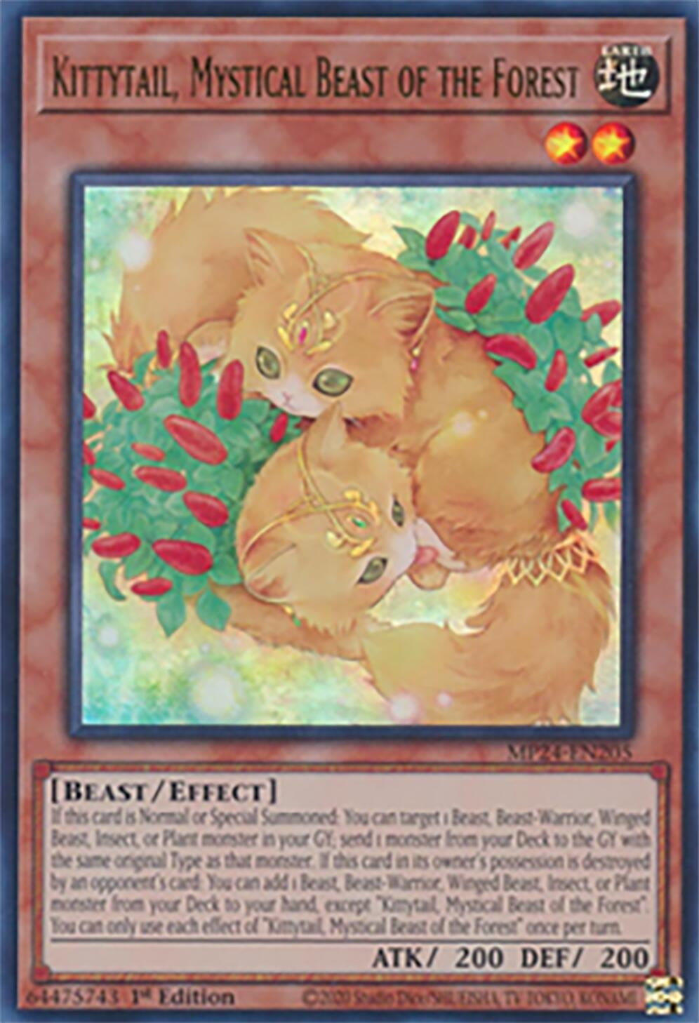 Kittytail, Mystical Beast of the Forest (MP24-EN205)  Ultra Rare