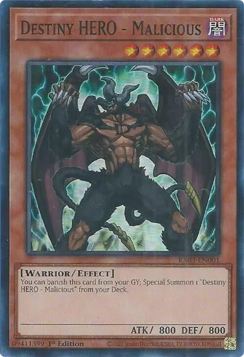 Destiny HERO - Malicious (RA03-EN001)  Super Rare