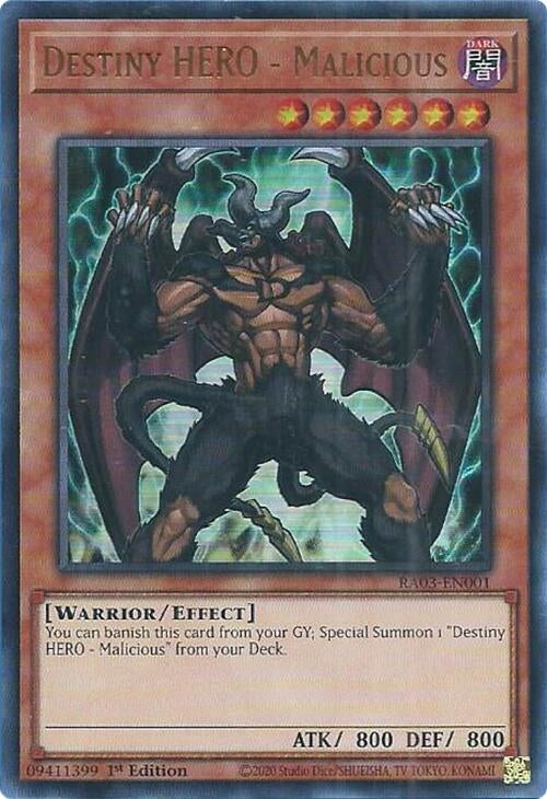 Destiny HERO - Malicious  (RA03-EN001)  Ultra Rare