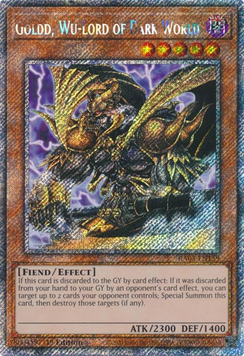 Goldd, Wu-Lord of Dark World  (RA03-EN159)  Platinum Secret Rare
