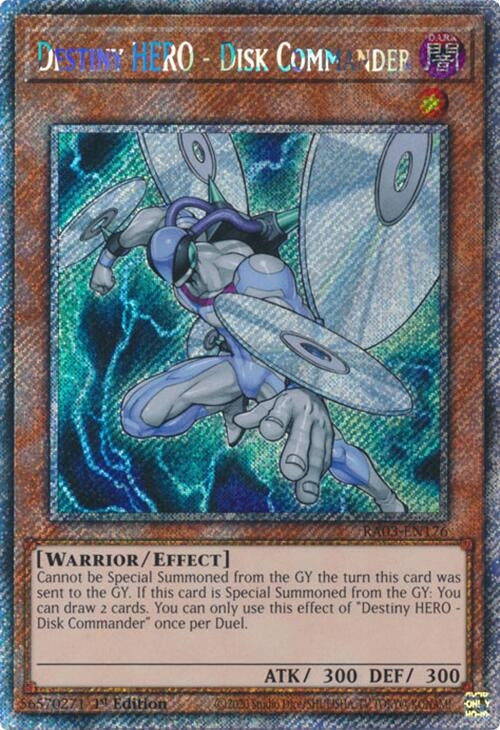 Destiny HERO - Disk Commander  (RA03-EN176)  Platinum Secret Rare