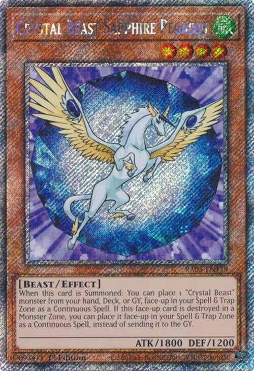 Crystal Beast Sapphire Pegasus  (RA03-EN179)  Platinum Secret Rare