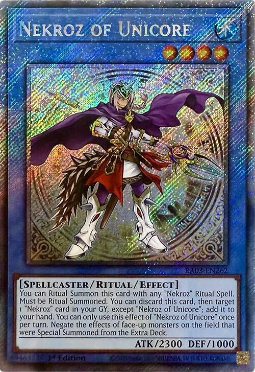 Nekroz of Unicore  (RA03-EN262)  Platinum Secret Rare