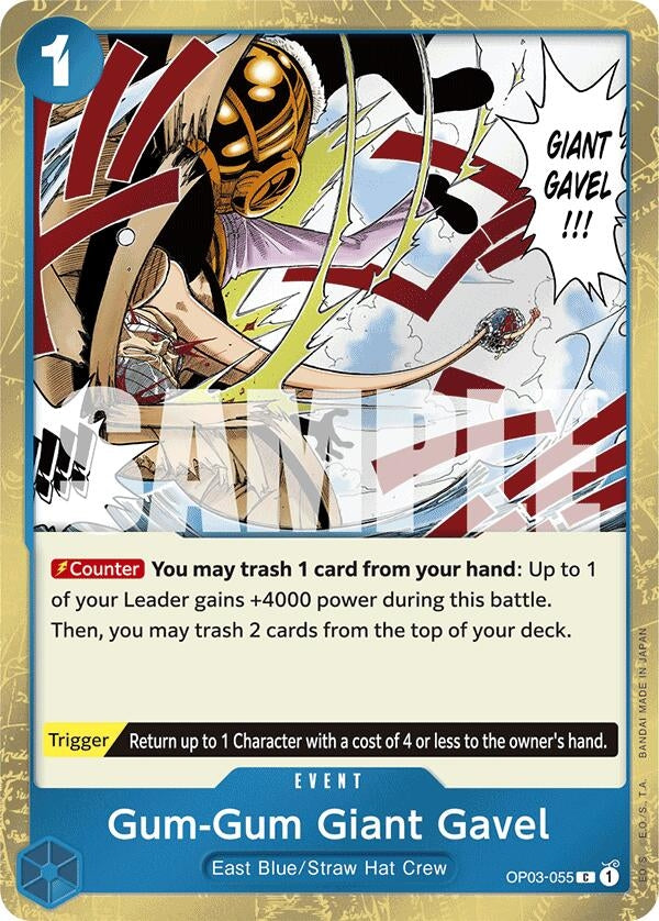 (OP03-055) Gum-Gum Giant Gavel (Jolly Roger Foil) - Common