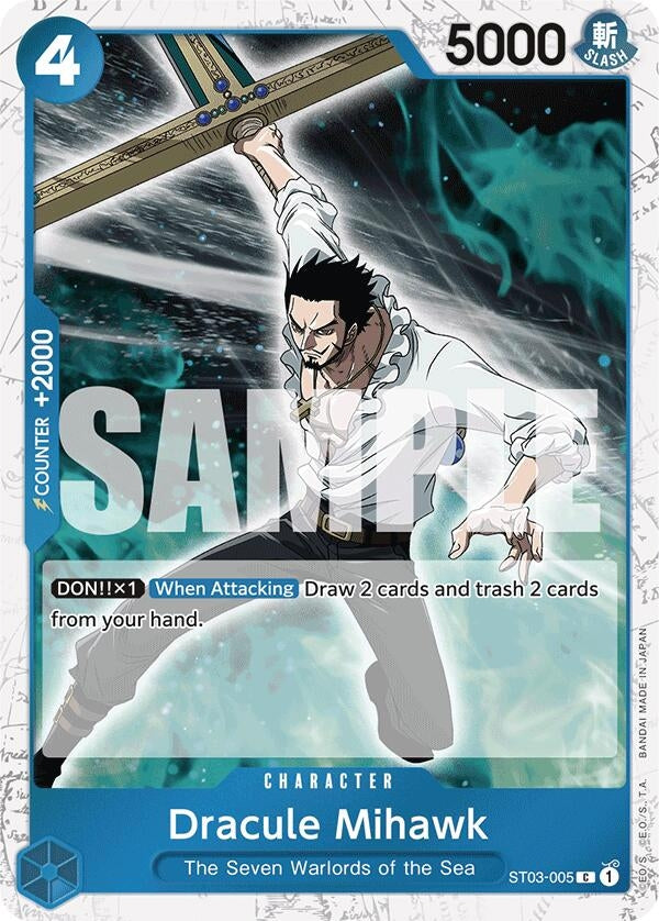 (ST03-005) Dracule Mihawk (Jolly Roger Foil) - Common