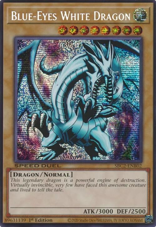Blue-Eyes White Dragon (PSR) (SBC2-ENB02)  Prismatic Secret Rare