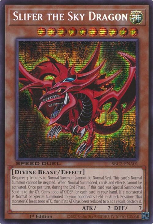Slifer the Sky Dragon (SBC2-ENA01)  Prismatic Secret Rare