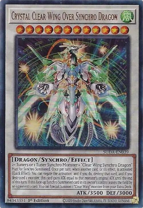 Crystal Clear Wing Over Synchro Dragon (SUDA-EN039)  Ultra Rare