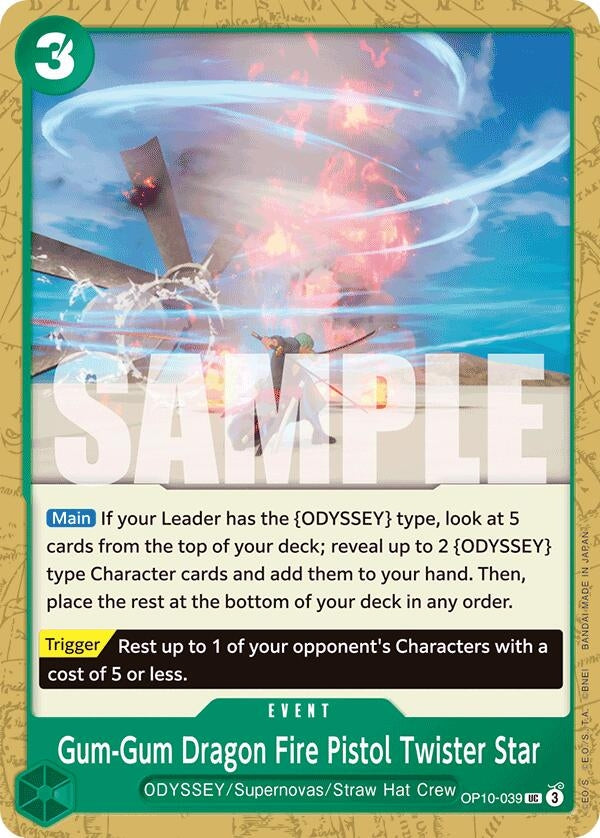 Gum-Gum Dragon Fire Pistol Twister Star (OP10-039) Uncommon