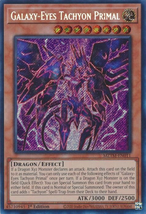 Galaxy-Eyes Tachyon Primal (MZTM-EN011)  Secret Rare