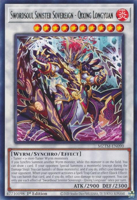 Swordsoul Sinister Sovereign - Qixing Longyuan (MZTM-EN090)  Rare