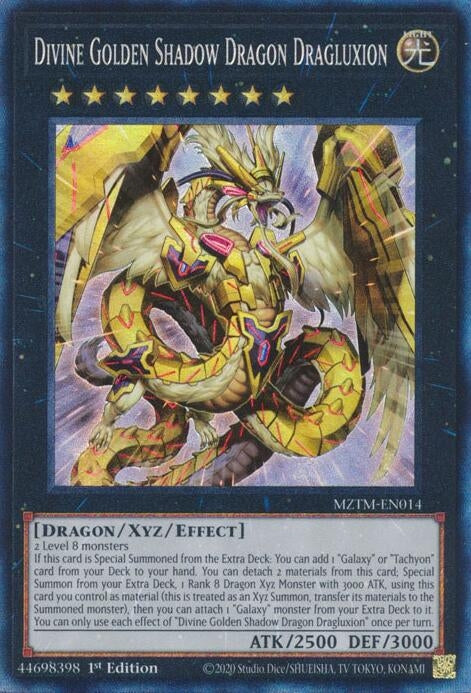 Divine Golden Shadow Dragon Dragluxion  (MZTM-EN014)  Collector's Rare