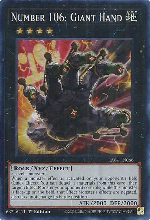Number 106: Giant Hand (RA04-EN066)  Super Rare