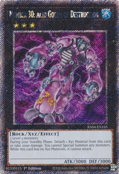 Number 30: Acid Golem of Destruction  (RA04-EN165)  Platinum Secret Rare