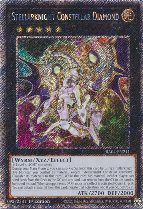 Stellarknight Constellar Diamond  (RA04-EN241)  Platinum Secret Rare