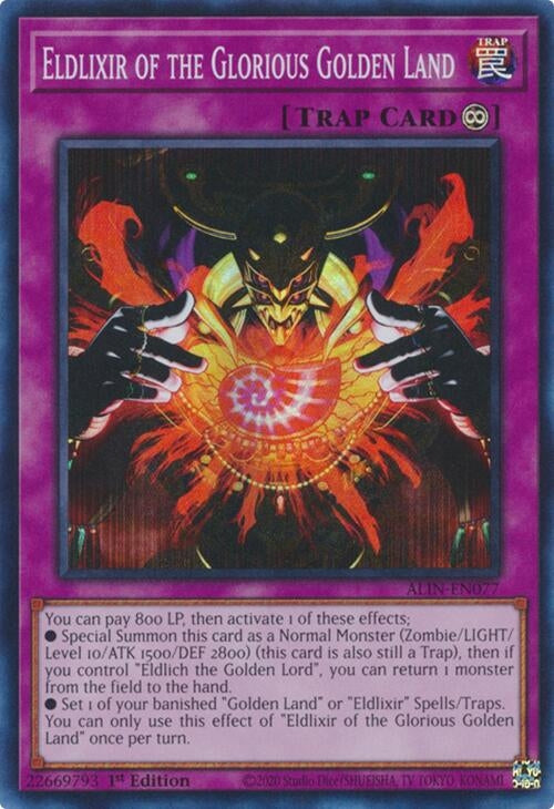 Eldlixir of the Glorious Golden Land (ALIN-EN077)  Super Rare