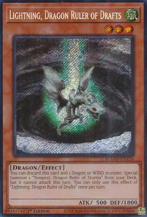 Lightning, Dragon Ruler of Drafts (BLMM-EN124)  Secret Rare