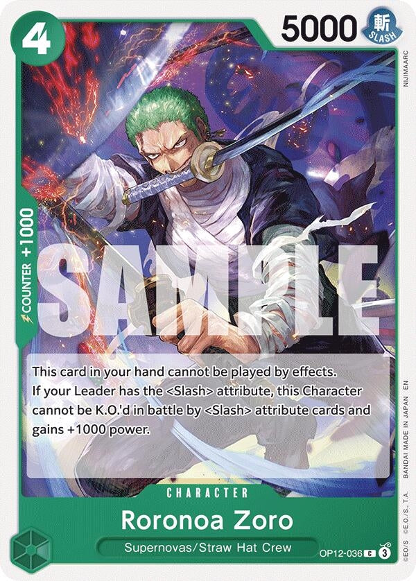 (OP12-036) Roronoa Zoro - Common