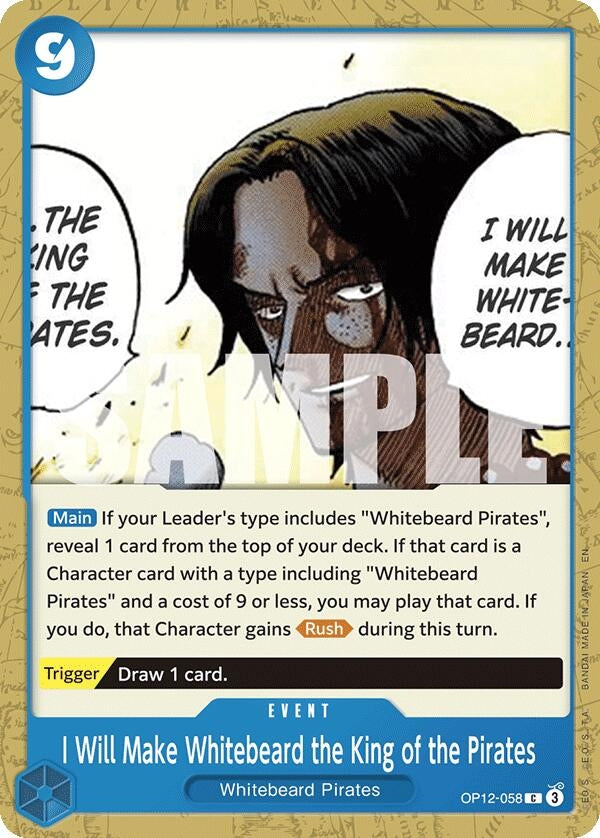 (OP12-058) I Will Make Whitebeard the King of the Pirates - Common