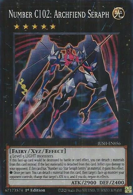 Number C102: Archfiend Seraph (JUSH-EN056)  Super Rare