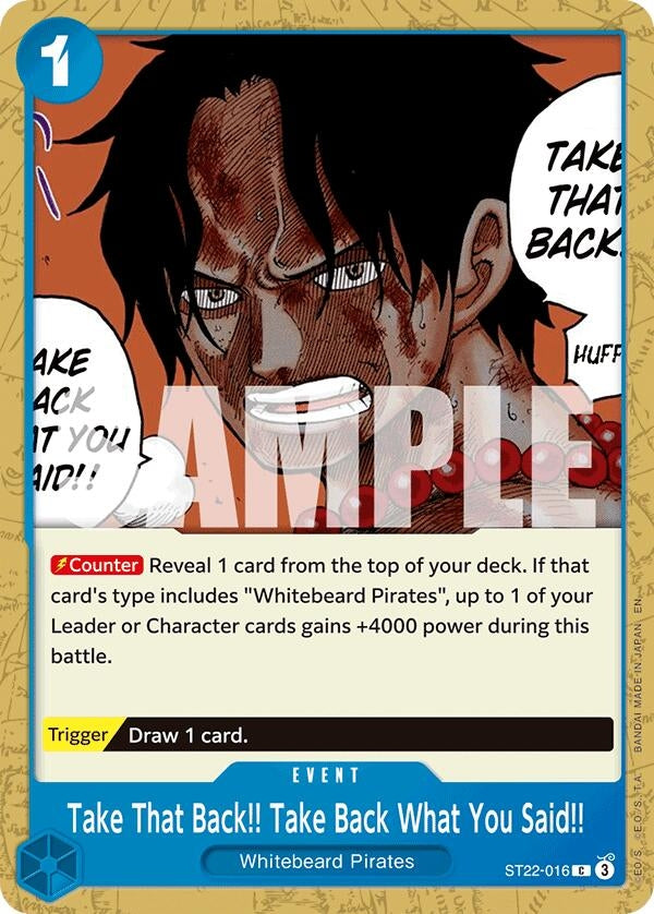 (ST22-016) Take That Back!! Take Back What You Said!! - Common