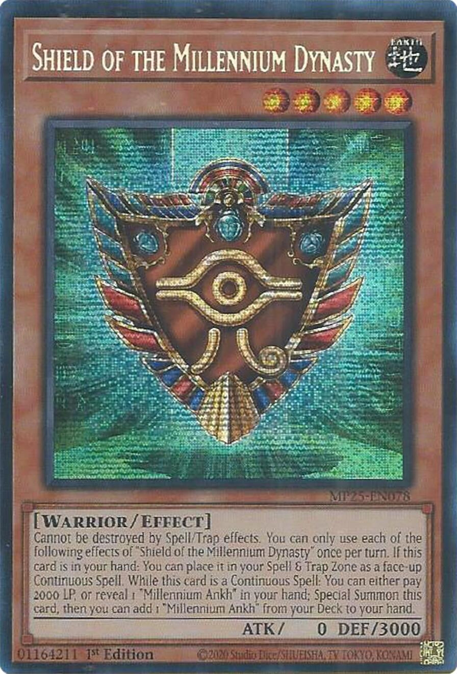 Shield of the Millennium Dynasty (MP25-EN078)  Prismatic Secret Rare
